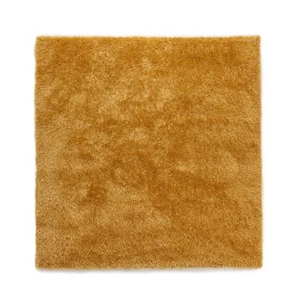 Tapeso Vierkant hoogpolig vloerkleed velvet - Posh goud - 200x200 cm