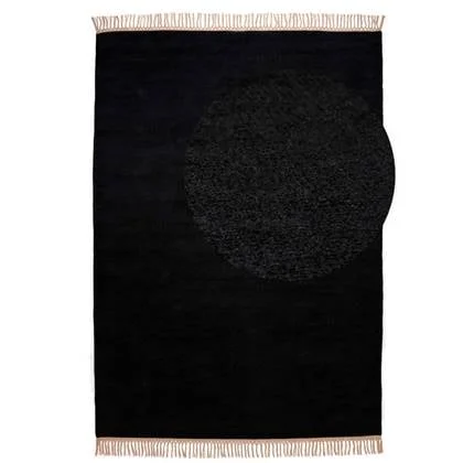Tapeso Viscose vloerkleed - Gem zwart - 200x300 cm