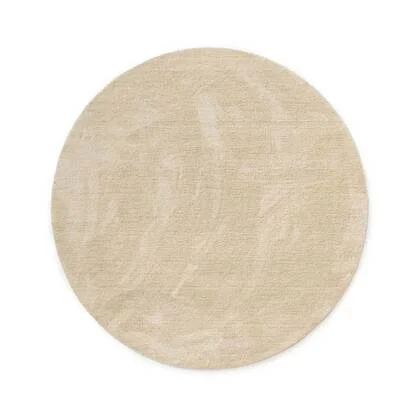 Tapeso Wasbaar vloerkleed rond - Softwash crème - 200 cm