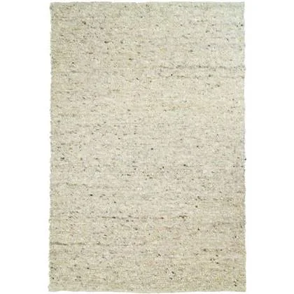 Tapeso Wollen vloerkleed handweef Veve - beige|grijs - 250x340 cm