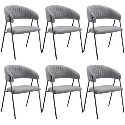 tectake® Eetkamerstoel Bedano, gestoffeerd, geweven stof, 150 kg