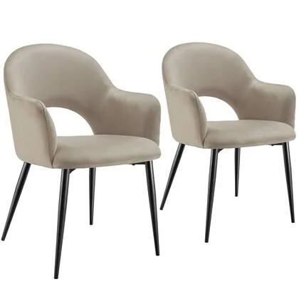 tectake® Eetkamerstoel Sachel, fluweellook, gestoffeerd, 120 kg