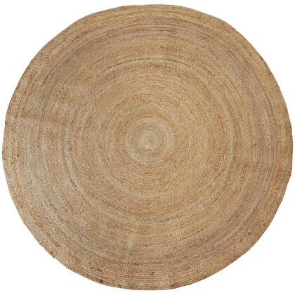 tectake® Handgeweven tapijt Glim van jute, boho-stijl, rond Ø 200 cm