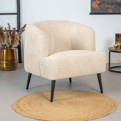 Teddy bouclé fauteuil Esmee taupe