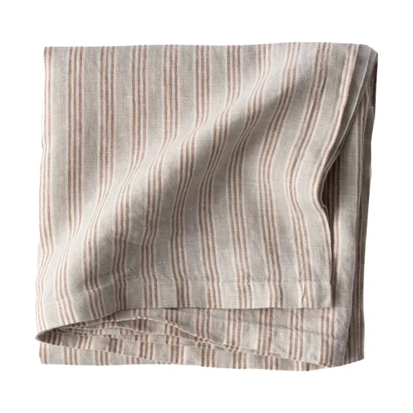 Tell Me More Linnen tafelkleed 175x175 cm Hazelnut Stripe