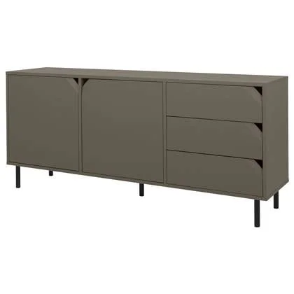 Tenzo Corner Dressoir 2-Deuren 3-Lades Donker Taupe