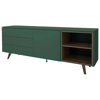 Tenzo Plain Dressoir Groot 210 cm Groen|Walnoot