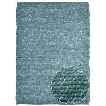 Theko Handgeweven wollen tapijt Alpen 140x200 cm - Petrolblauw