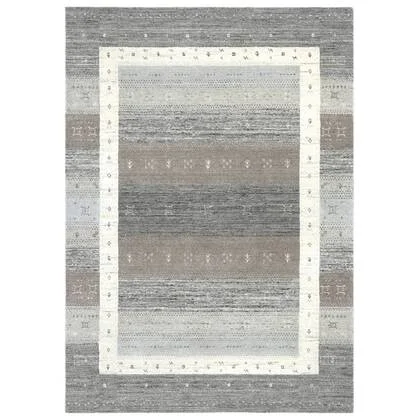 Theko wollen tapijt in Gabbeh-stijl Memu 250x350 cm - Zilver