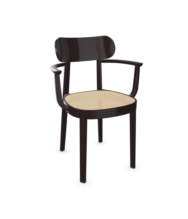 Thonet 118 F Armleunstoel - Hoogglans lak donkerbruin