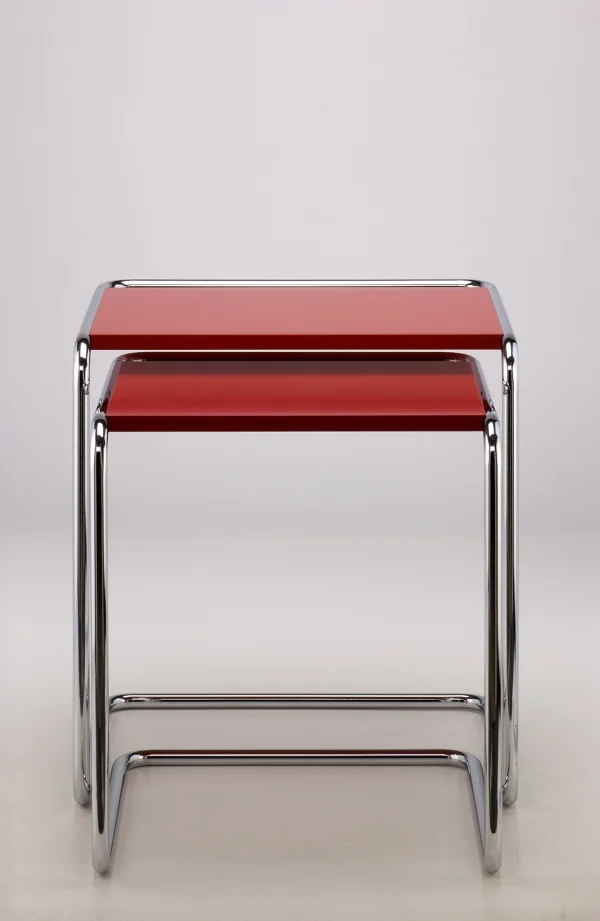 Thonet B 97 Bijzettafel - gelakt tomatenrood (RAL 3013) - groot 34,5 x 49,5 cm