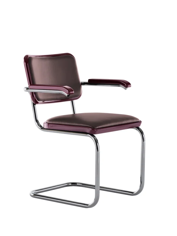 Thonet JS. THONET van Jil Sander S 64 P SERIOUS sledestoel - ThonetSeriousgraphiteRed