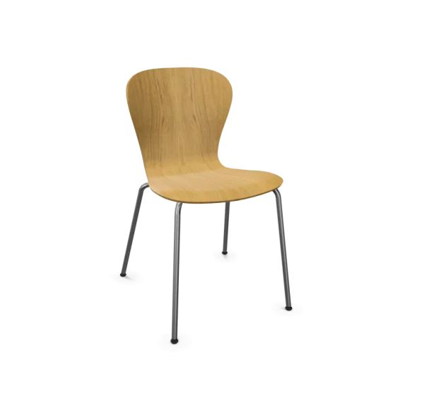 Thonet S 220 Stalen buisstoel - eiken helder gelakt - chroom