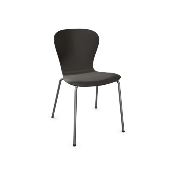 Thonet S 220 Stalen buisstoel - Eiken Zwart (TP 29) gebeitst - chroom