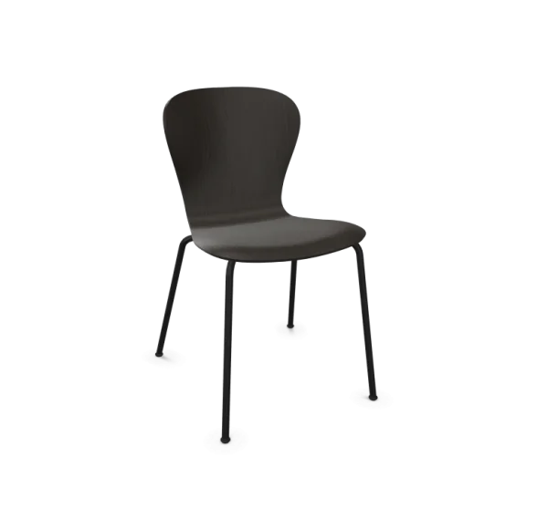 Thonet S 220 Stalen buisstoel - Eiken Zwart (TP 29) gebeitst - diepzwart