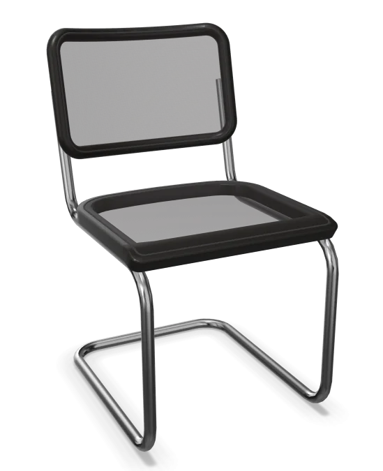 Thonet S  32 N Cantilever stoel - zwart gebeitst - zonder glijders