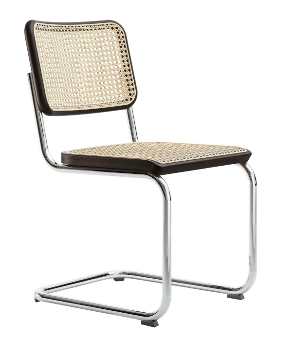 Thonet S 32 V Stoel - Beuken donkerbruin gebeitst (TP 89) - kunststofglijder zwart met vilt