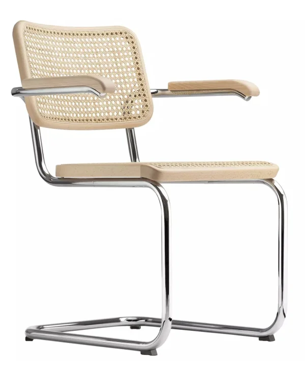 Thonet S 32 V Stoel - Beuken licht gebeitst (TP 107) - kunststofglijder zwart met vilt