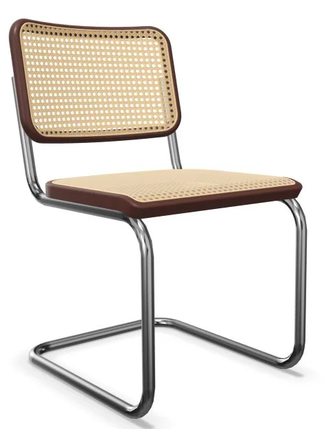 Thonet S 32 V Stoel - Beuken mahonie (TP 34) gebeitst - zonder glijders