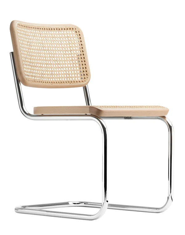 Thonet S 32 V Stoel - zonder glijders - Blank gelakt beukenhout