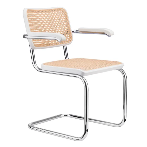 Thonet S 64 V Stoel - Beuken wit (TP 200) gelakt  - zonder glijders