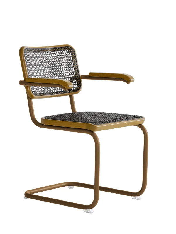 Thonet S 64 V Stoel donker gemêleerd - amber