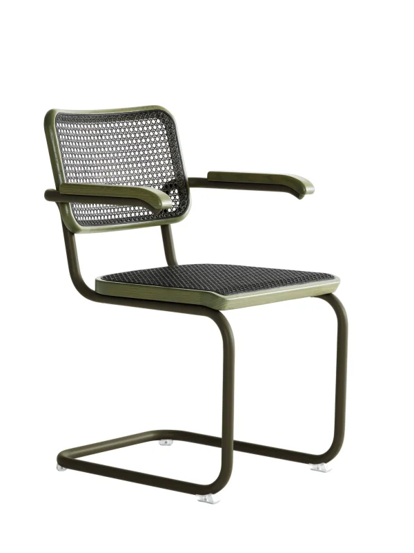 Thonet S 64 V Stoel donker gemêleerd - sage