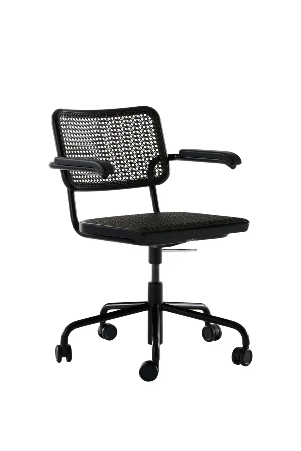 Thonet S 64 VDR Atelier Drehstuhl Rohrkreuz - ThonetDarkMelange - diepzwart