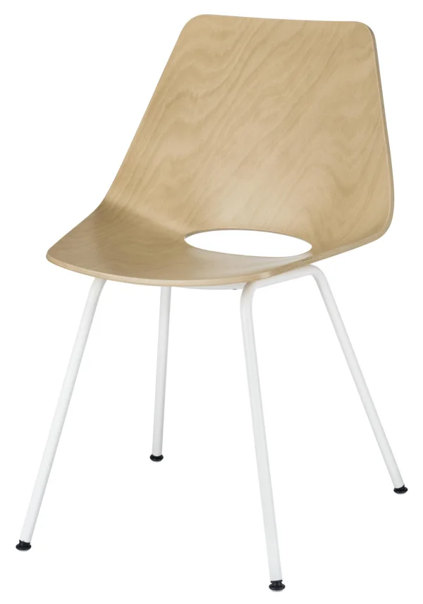 Thonet S 661 Stalen buisstoel - Blank gelakt beukenhout - zuiverwit