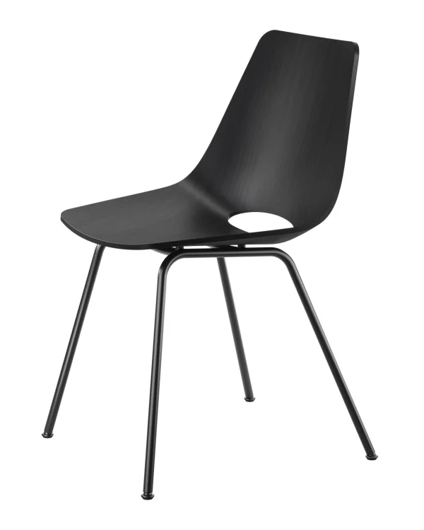 Thonet S 661 Stalen buisstoel - Eiken Zwart (TP 29) gebeitst - diepzwart