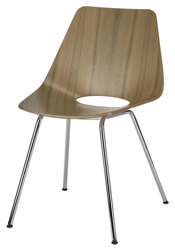 Thonet S 661 Stalen buisstoel - notenhout helder gelakt - chroom