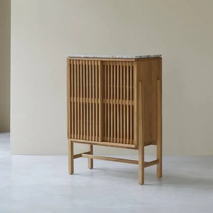 Tikamoon - Dressoir Isaure van massief notenhout en premium terrazzo …