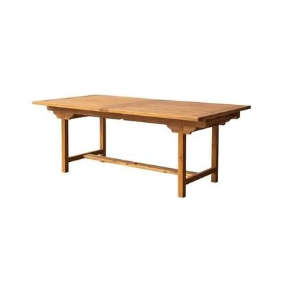 Tikamoon - Rechthoekige tuintafel massief acaciahout met verlengblad