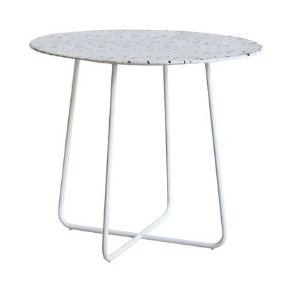 Tikamoon - Ronde tafel in premium terrazzo en wit metaal 4 pers.