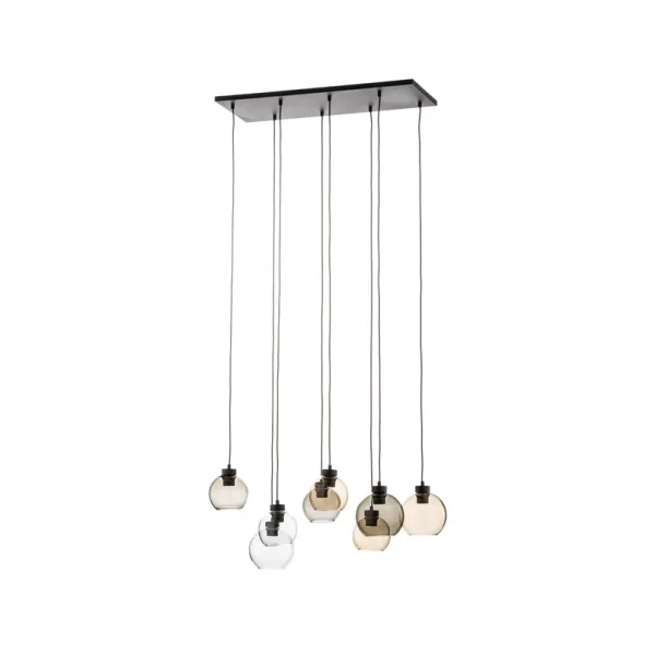 TK Lighting - Cubus 8 Hanglamp Clear/Smoke/Amber Euluna