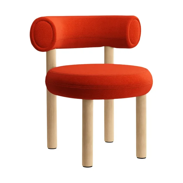 Tom Dixon Fat dining chair Brushed oak, Hallingdal 65 Orange