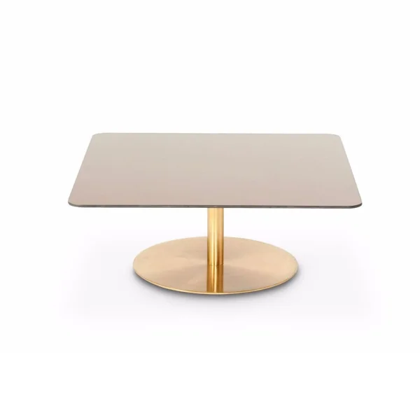 Tom Dixon Flash salontafel 80x80 cm Koperen messing standaard