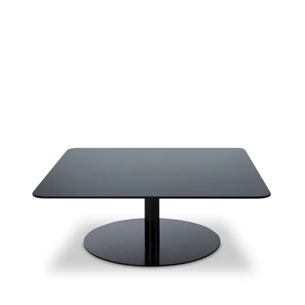 Tom Dixon Flash salontafel 80x80 cm Zwart spiegelglas-zwart statief