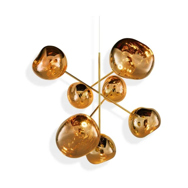 Tom Dixon Melt Chandelier large hanglamp LED 196 cm Goud