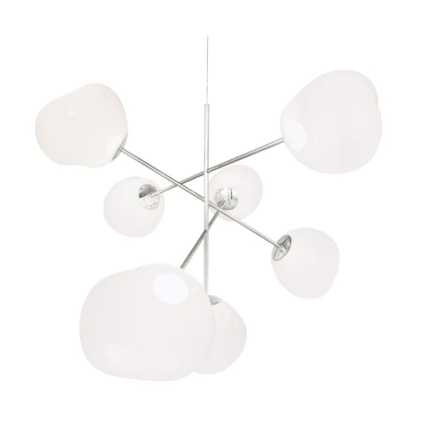 Tom Dixon Melt Chandelier large hanglamp LED 196 cm Opal-silver