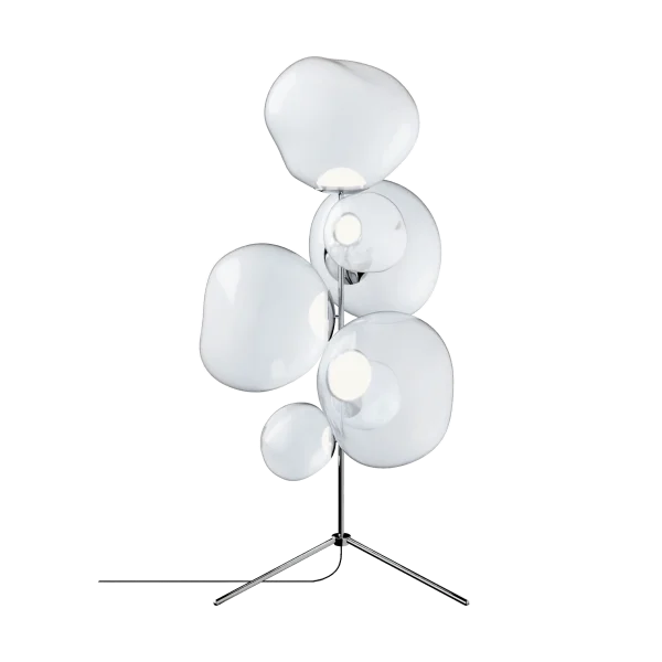 Tom Dixon Melt Chandelier vloerlamp LED 175 cm Opal-silver