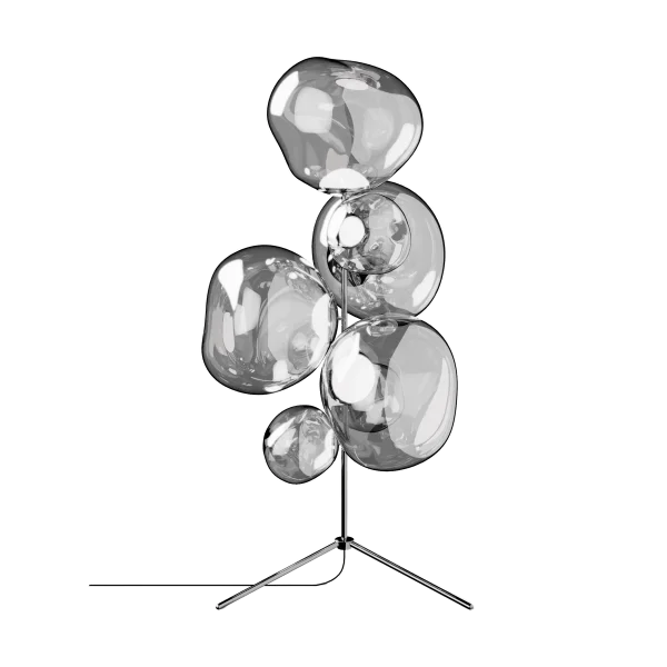 Tom Dixon Melt Chandelier vloerlamp LED 175 cm Zilverkleurig