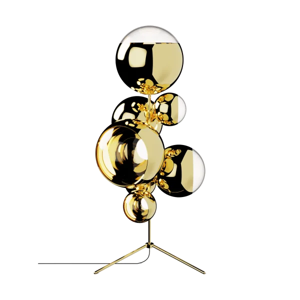 Tom Dixon Mirror Ball kroonluchter vloerlamp LED 181 cm Goud