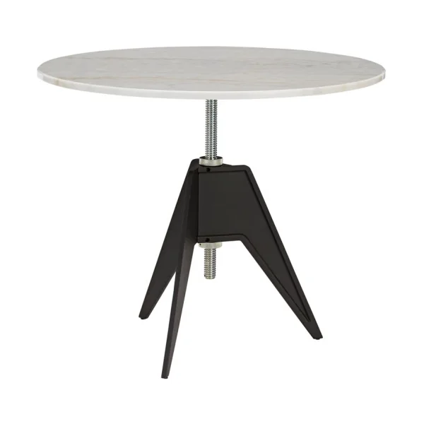 Tom Dixon Screw cafétafel Ø90 cm Witte marmer-gietijzer