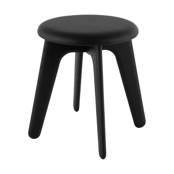 Tom Dixon Slab poef 45x55 cm Black ash-black leather