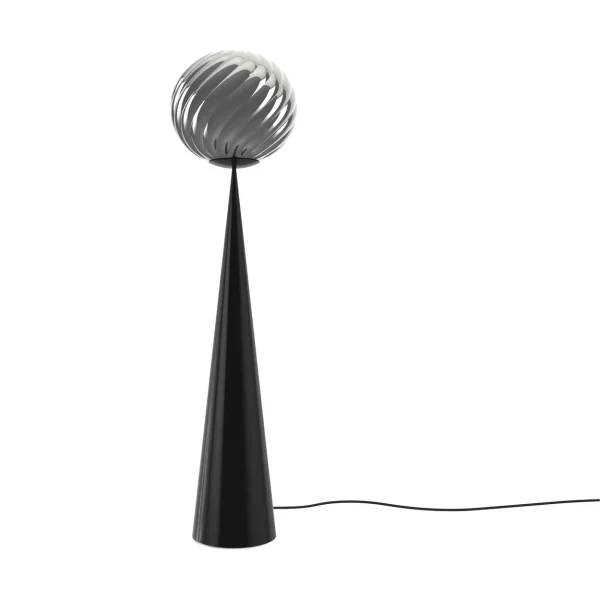 Tom Dixon Whirl cone fat vloerlamp Zilver-zwart