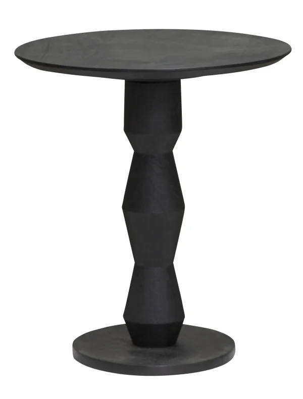 Tower Living Bijzettafel Brunello Mangohout, 57cm hoog - Zwart - Rond