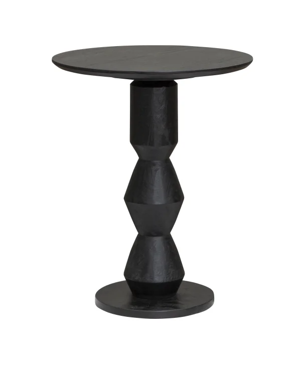 Tower Living Bijzettafel Brunello Mangohout, 63cm hoog - Zwart - Rond