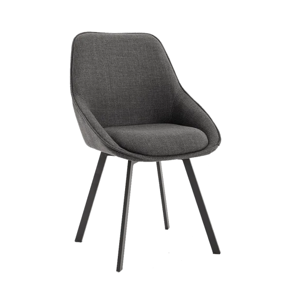 Tower Living Draaibare Eetkamerstoel Borgo Geweven stof - Antraciet