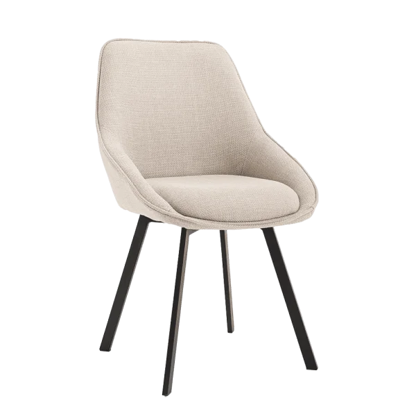 Tower Living Draaibare Eetkamerstoel Borgo Geweven stof - Beige